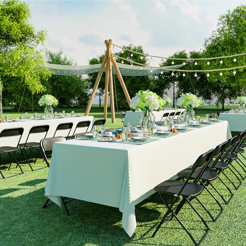 White 10 Pack Plastic Folding Chairs with Steel Frame P8613