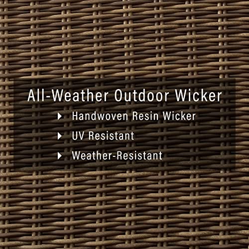 5-Piece Wicker Outdoor Loveseat Patio Furniture Set with Fire Pit Table R90369