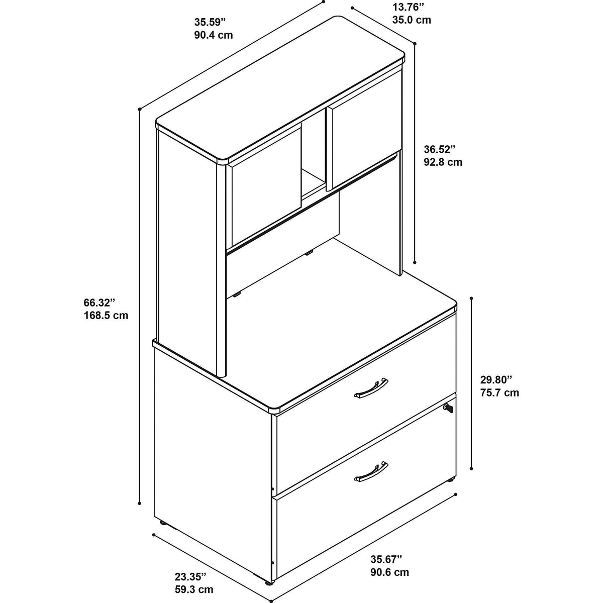Lateral File Cabinet with Hutch R83813