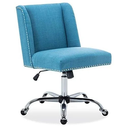Blue Linen Upholstered Office Chair C5991