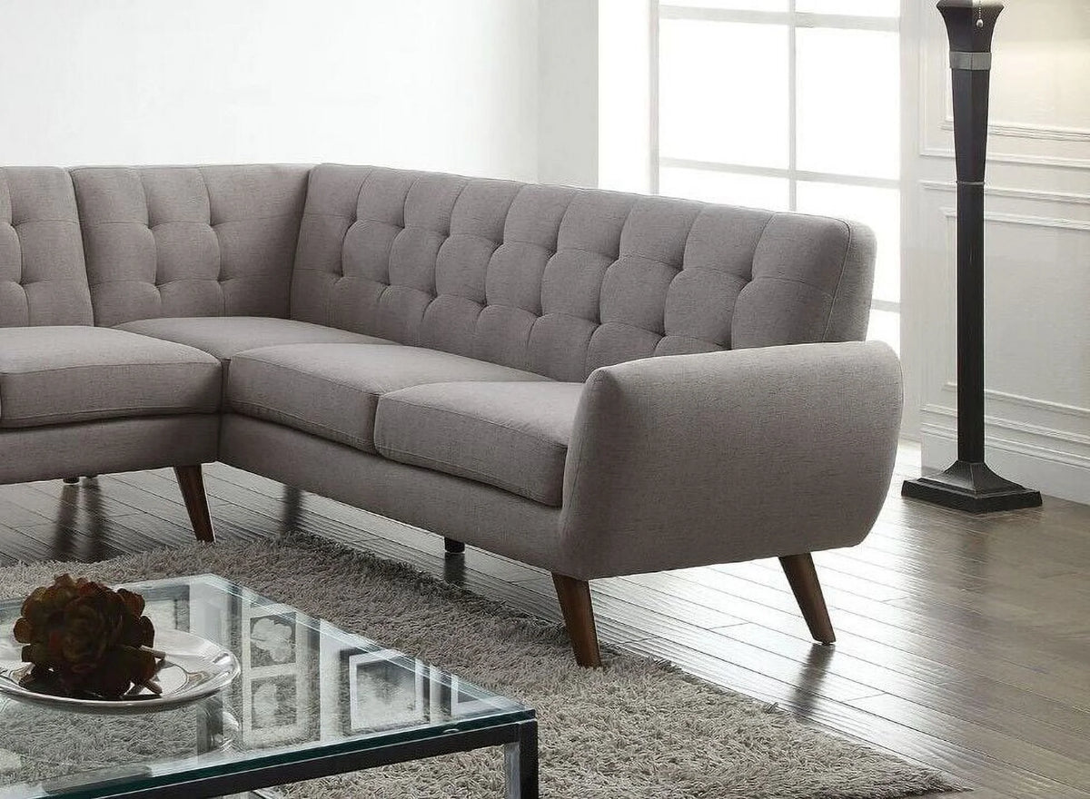 Light Gray Fabric 2pc Sectional Sofa W93590