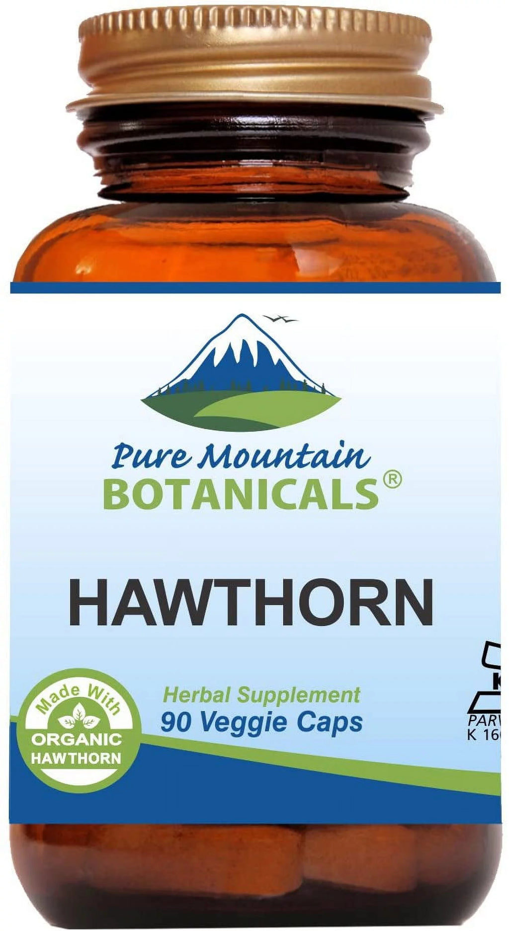 90 Kosher Vegan Capsules 1000mg Organic Hawthorn Berry D468418