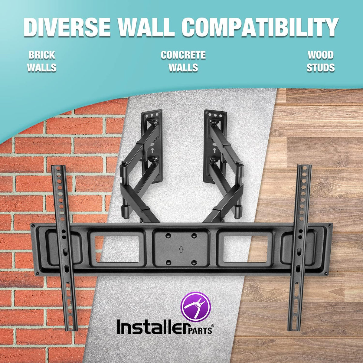 TV Corner Mount with Dual Extension Arm, Heavy Duty LCD LED TV Monitor M840