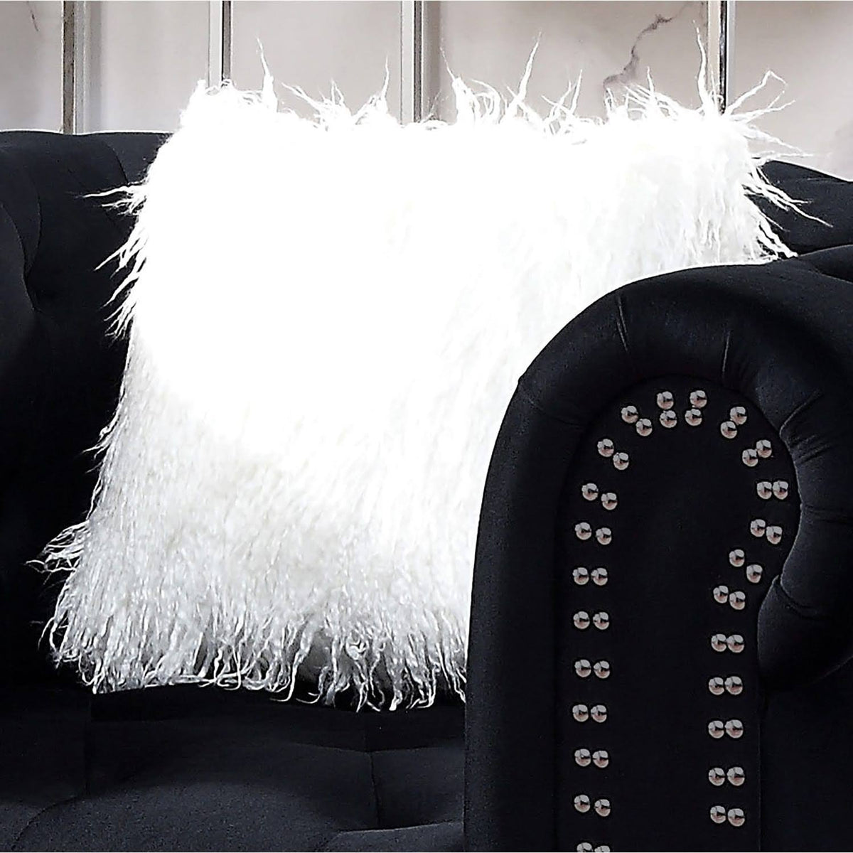 Black Tufted Fabric Chair B751
