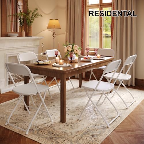 White 10 Pack Plastic Folding Chairs with Steel Frame P8613