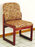 Green Watercolor Armless Chair with Sled Base J379569