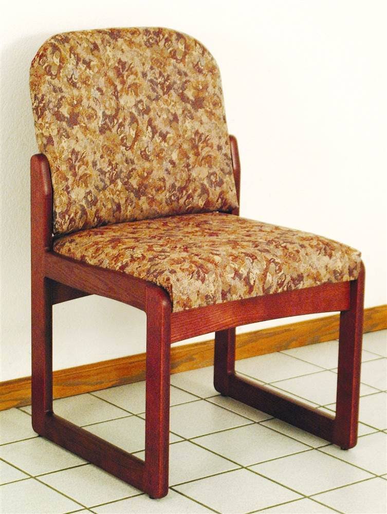Green Watercolor Armless Chair with Sled Base J379569