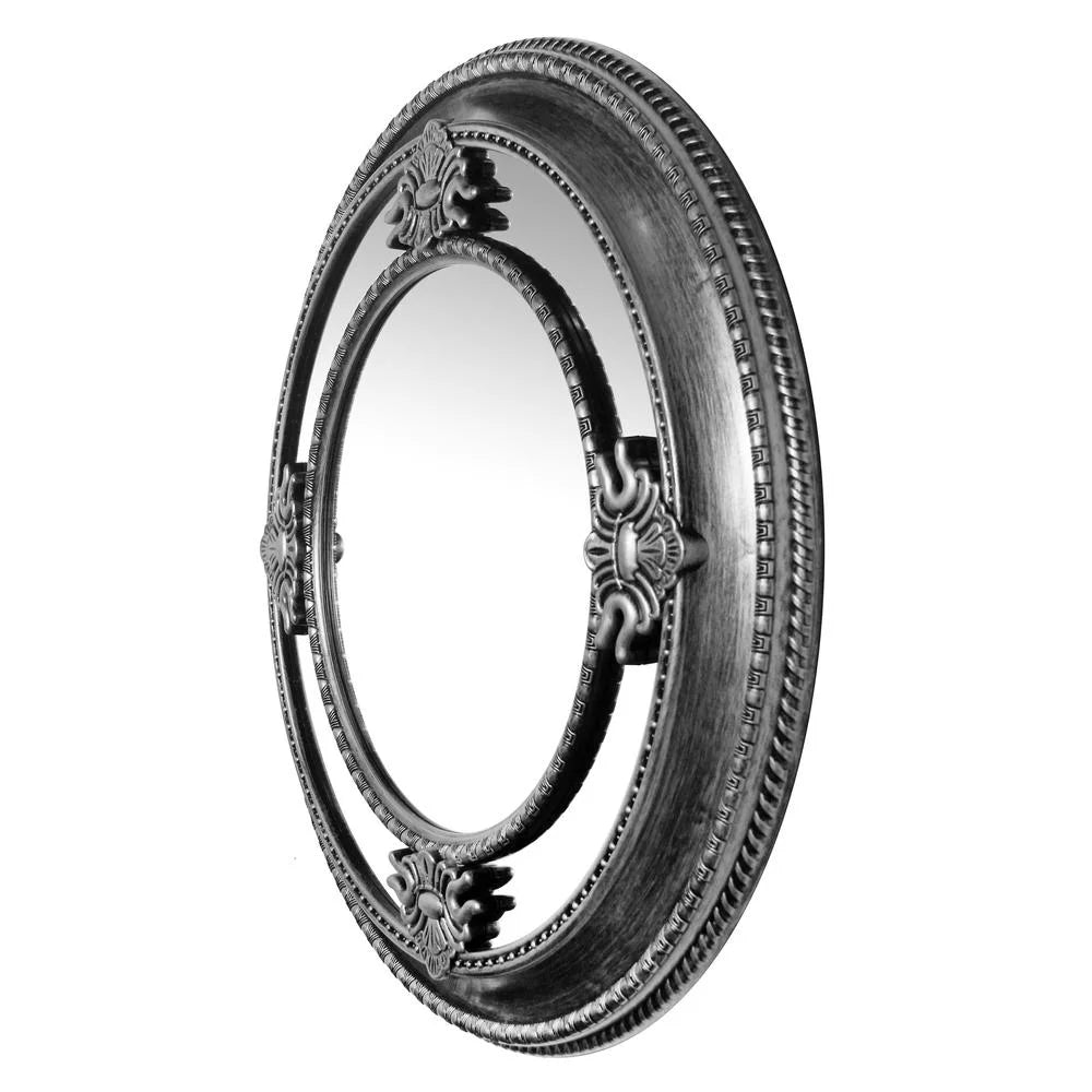 Antique Silver Round Wall Mirror S925