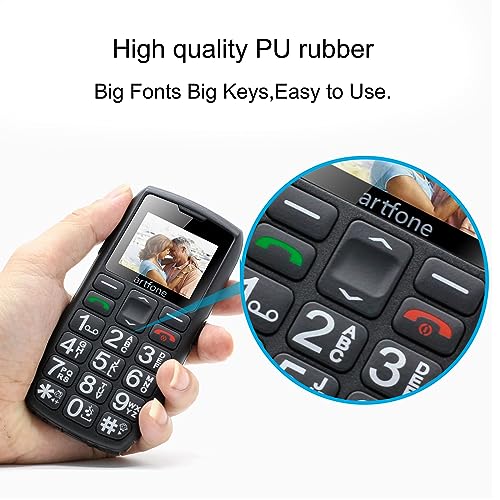 Black Big Button Cell Phone Unlocked LTE G6484