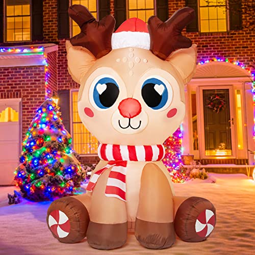 7ft Outdoor Inflatable Snowman Yard Decorations with Led Lights H3463