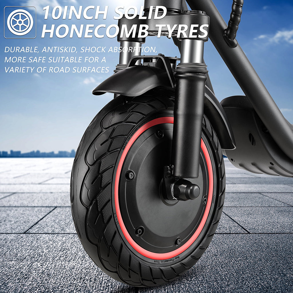 500W Motor 15 MPH 15 Miles Range 10" Solid Tires Folding Electric Scooter B3296