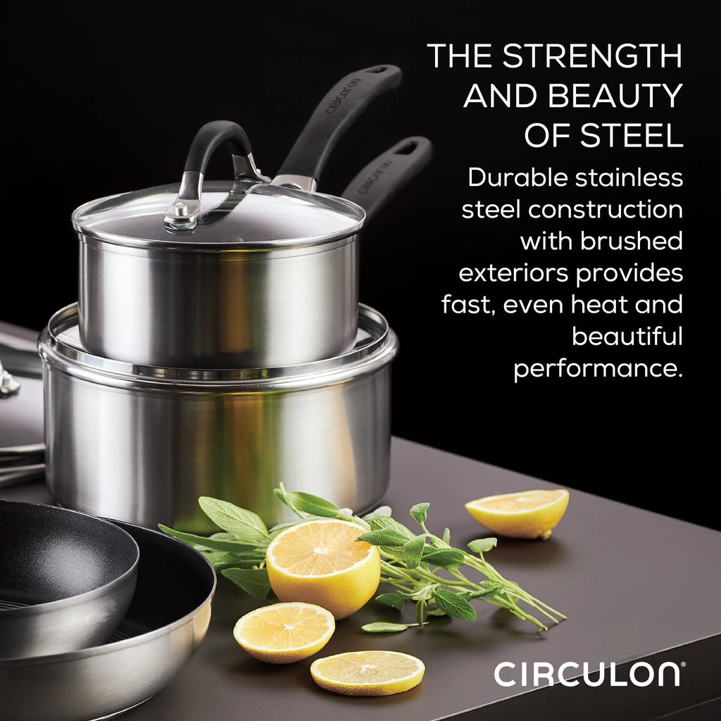 Silver Stainless Steel Skillet B7183