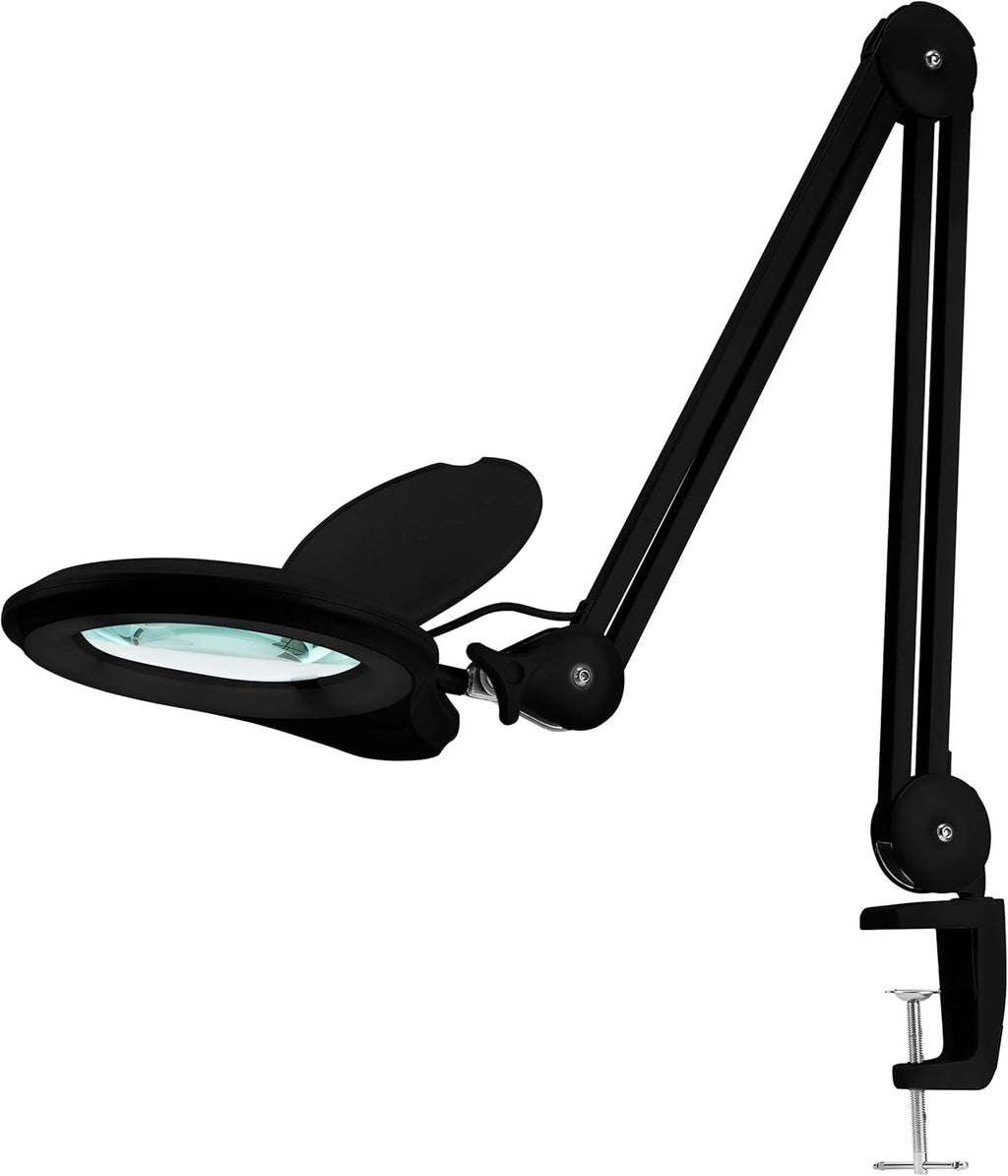 1,200 Lumens Dimmable LED Magnifying Lamp with Clamp, 5 Diopter with 20 Diopter, 5 Inches Lens, Gray J1683