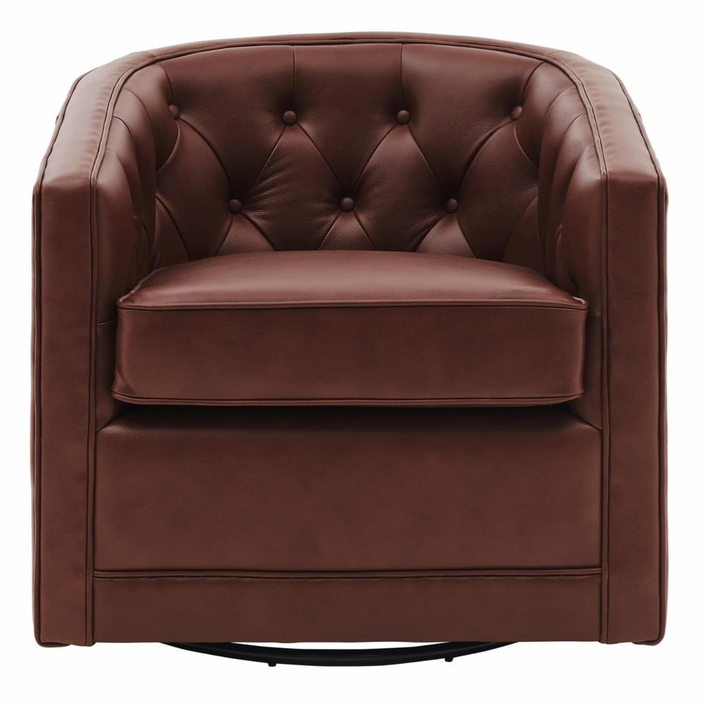 Top Grain Leather Swivel Chair U16865
