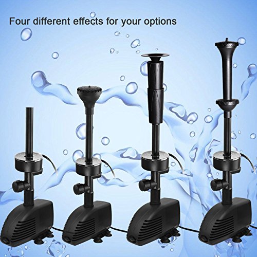 660GPH Submersible Pump with Filter and RGB LED Light B630
