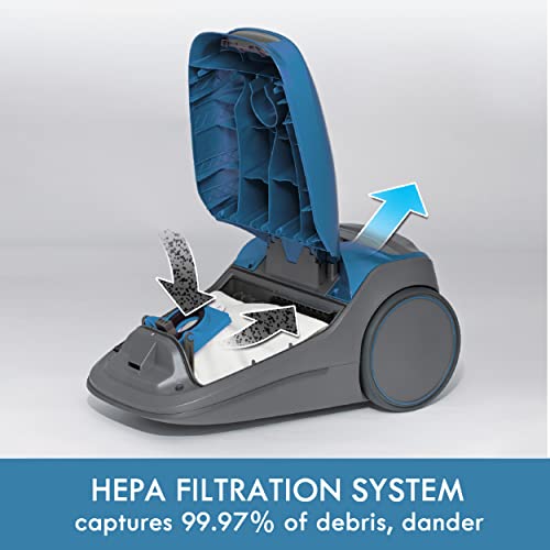 Lightweight Bagged Canister Vacuum Cleaner with HEPA and 4 Cleaning Tools K335527