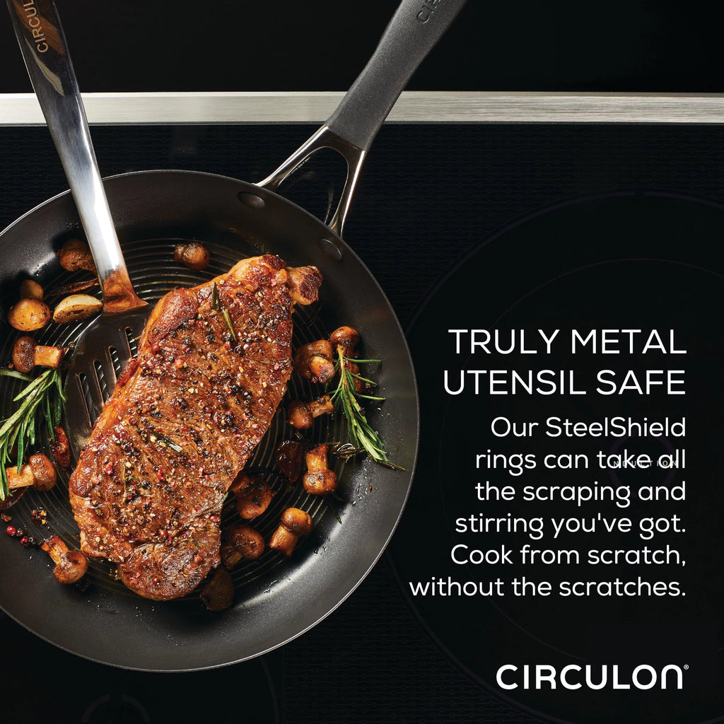 Silver Stainless Steel Skillet B7183