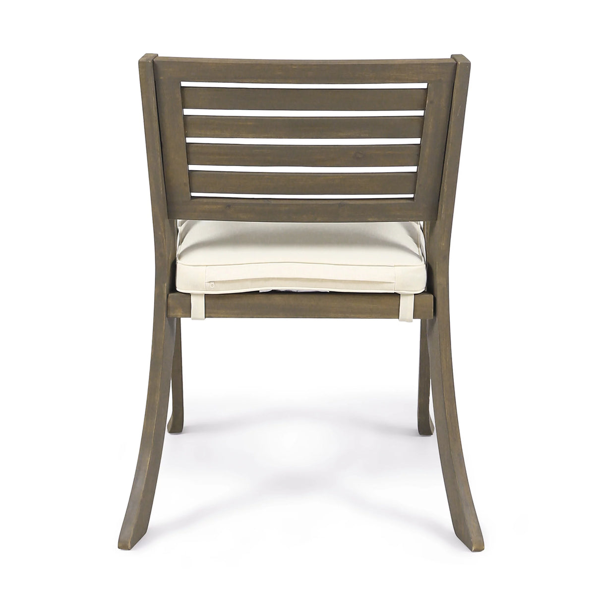 Acacia Wood Dining Chair with Cushions, Set of 2, Gray I6500