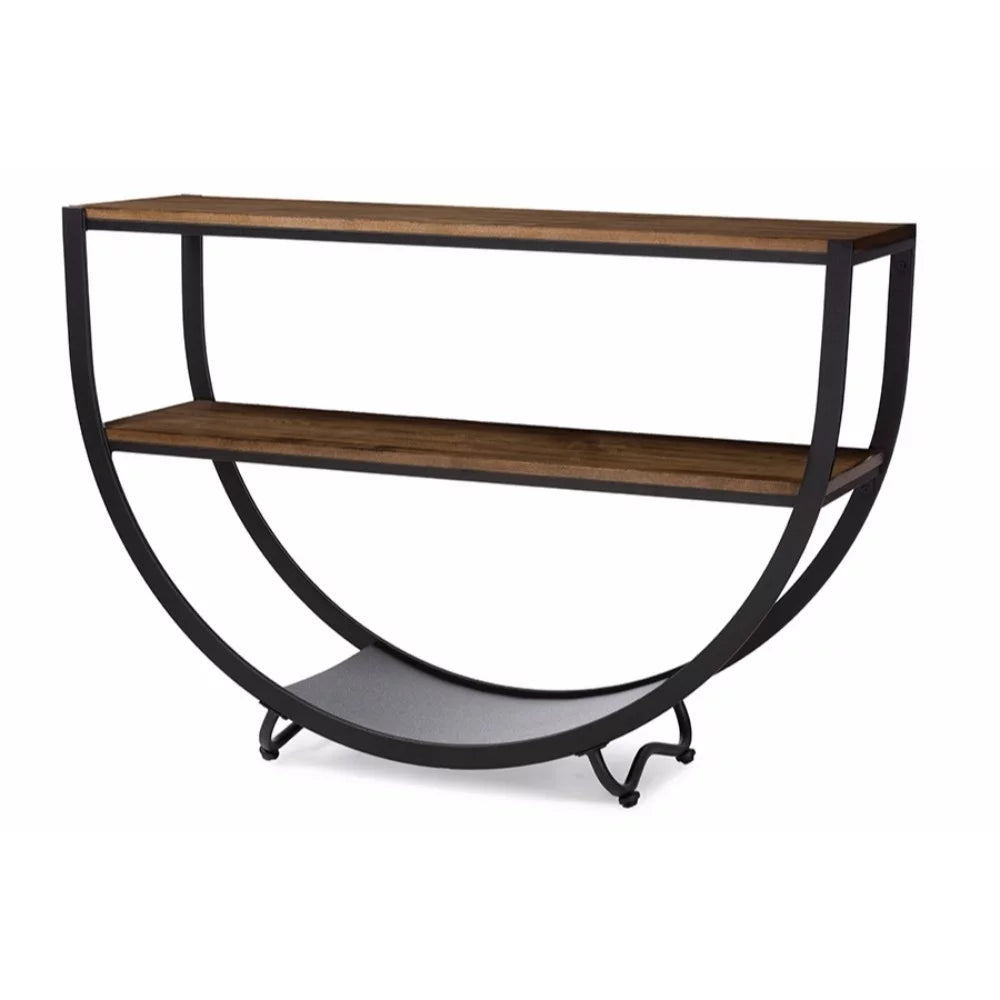 Black Metal Wood Console Table P37674