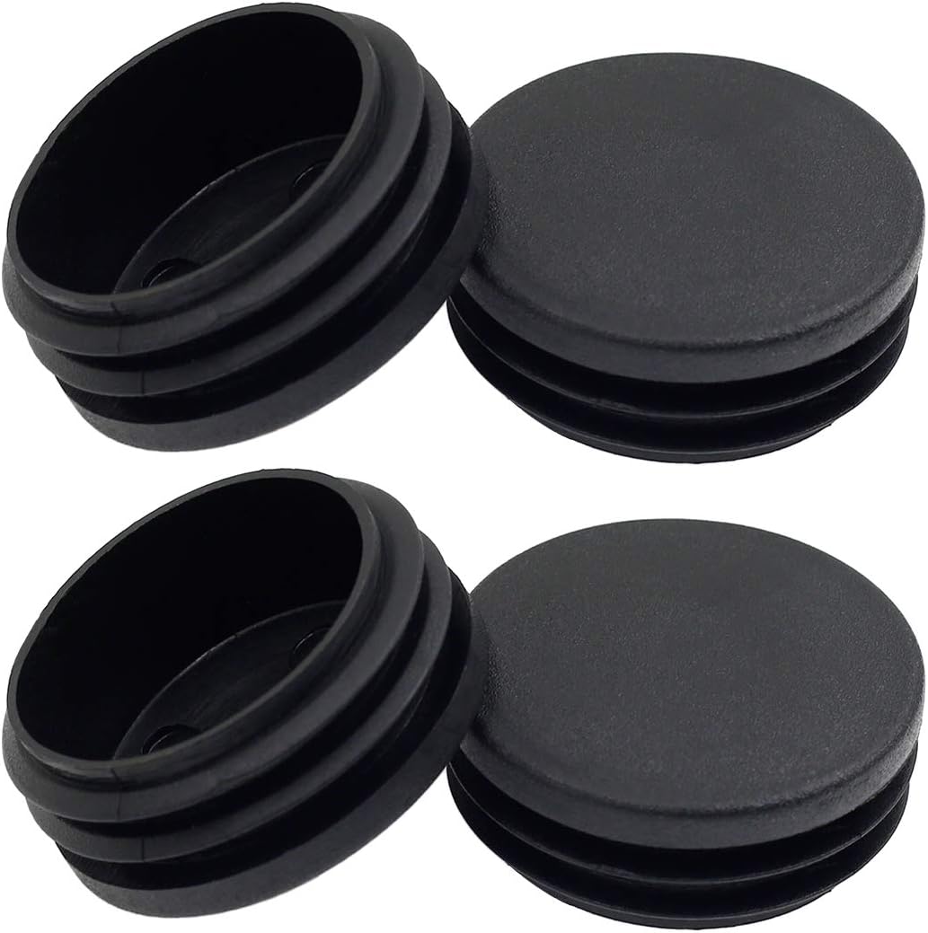 12.5mm Round Black Plastic End Cap Pack of 2 F856