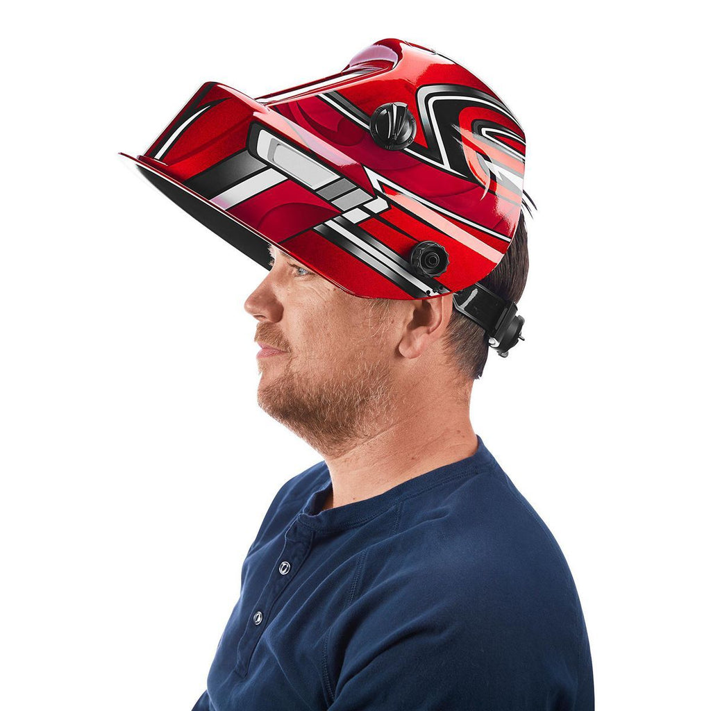 Red Auto-Darkening Welding Helmet D258378