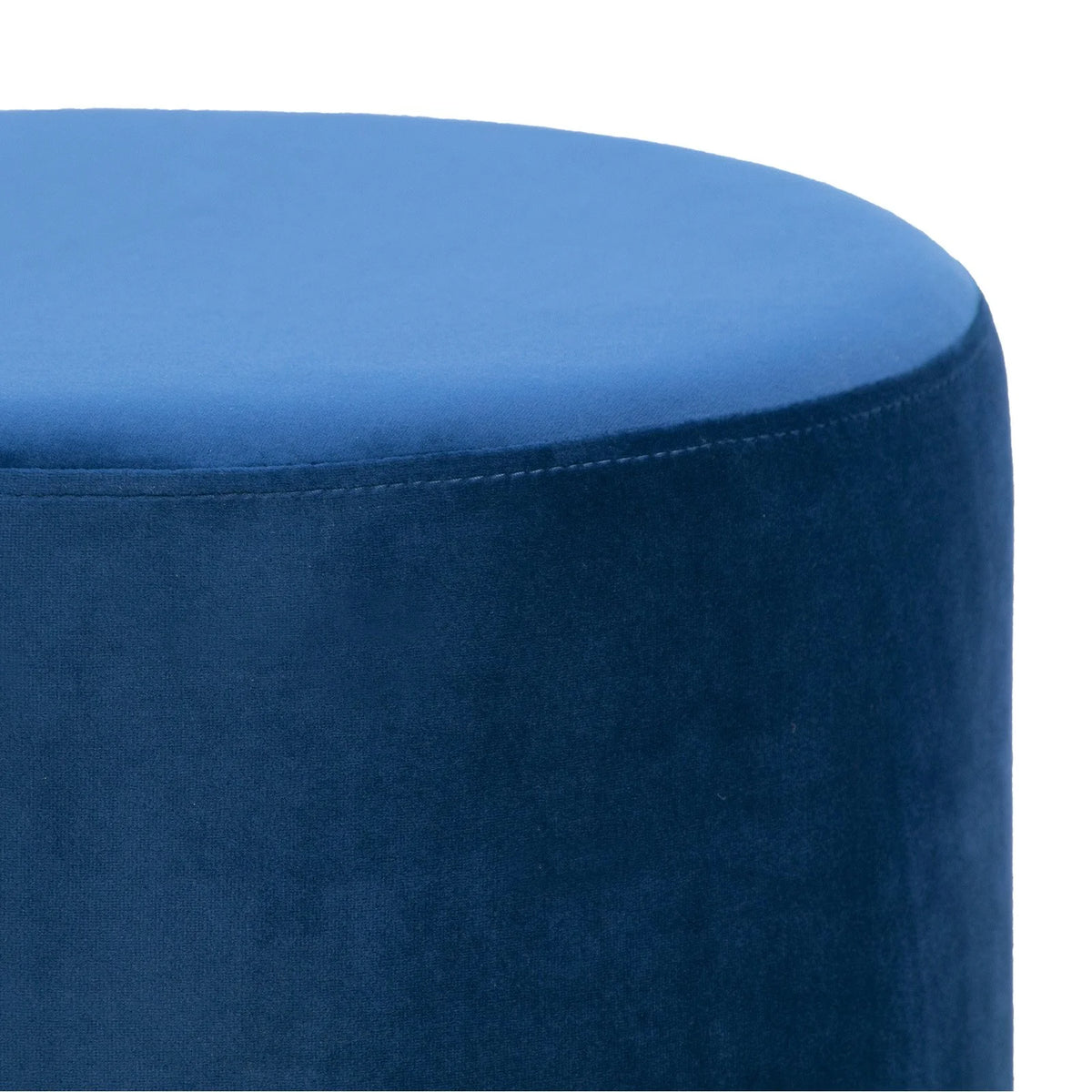 Velvet Round Ottoman with Golden Accent Base P20180