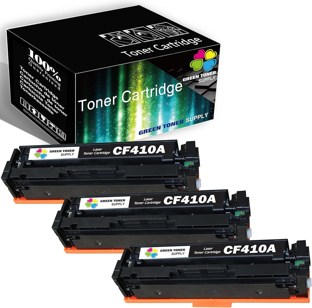 3-Pack Compatible Black Toner Cartridge for HP CF410A R568807