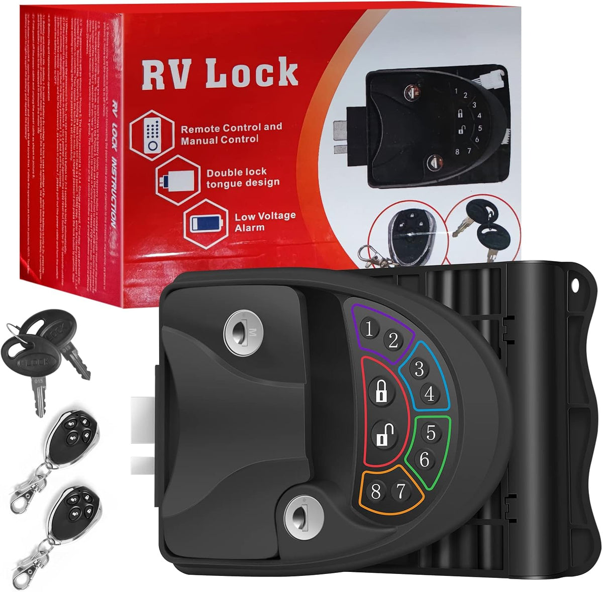 Rv Keyless Entry Door Lock with Backlit Keypad, Zinc Alloy Metal T3406