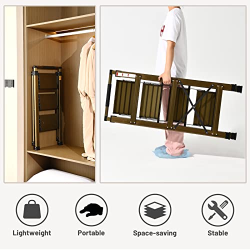 5 Step Aluminum Folding Ladder with Anti-Slip Wide Pedal K378327