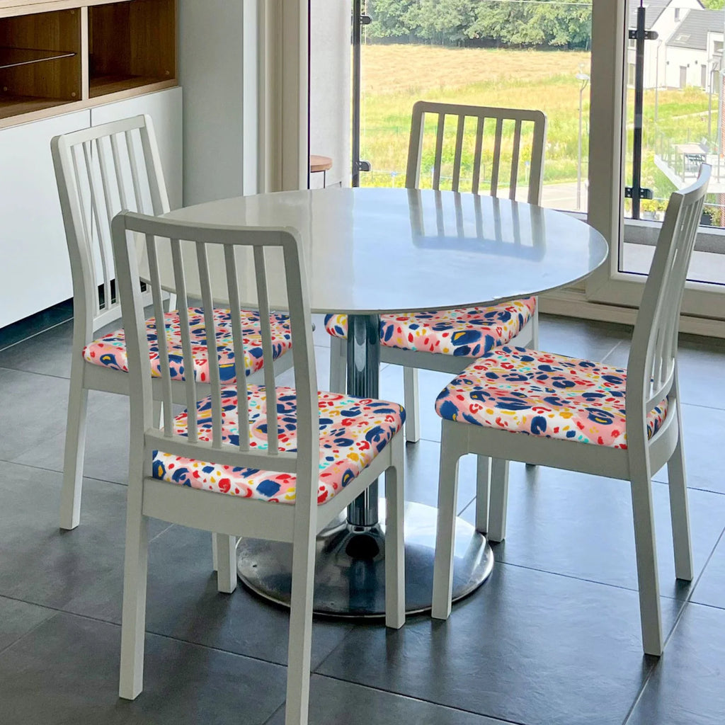 Hand Painted Leopard Print Dining Chair Seat Covers L5514