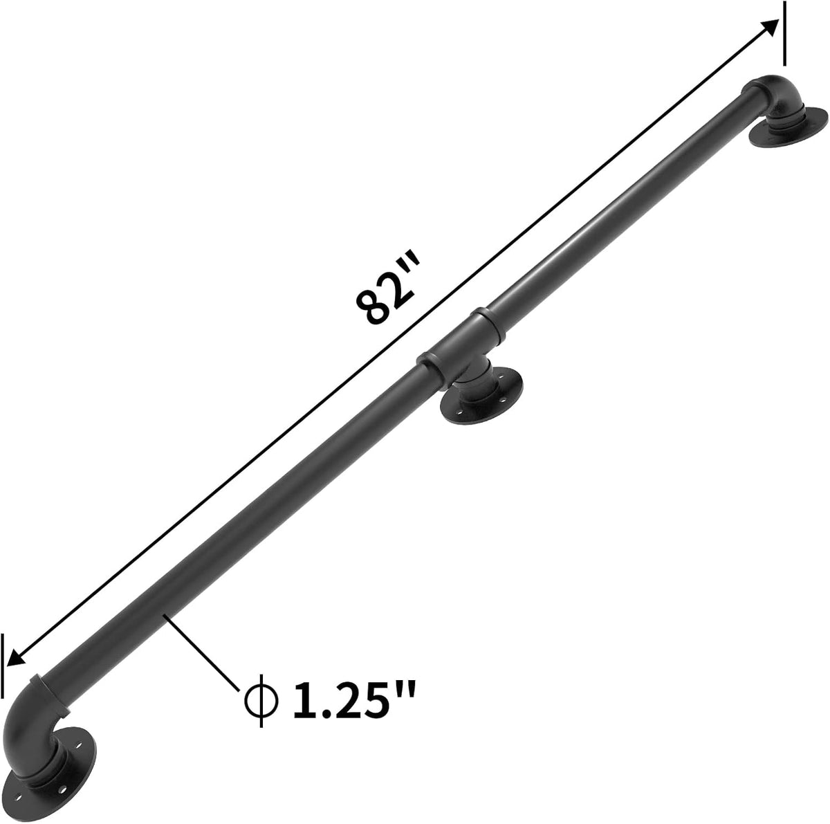 Wall Handrail 7FT/210CM 1.25 Inch Galvanized Pipe G856387