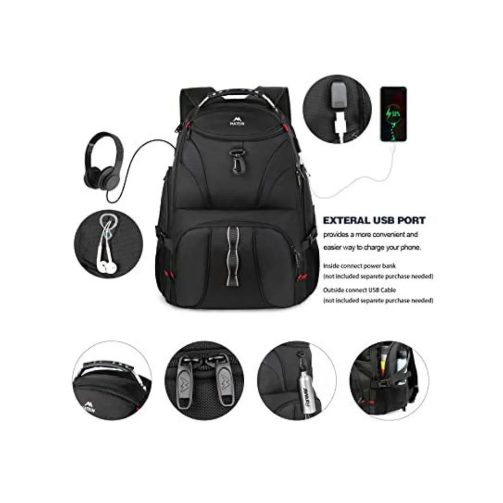 Black 45L Anti-Theft Travel Laptop Backpack V7266