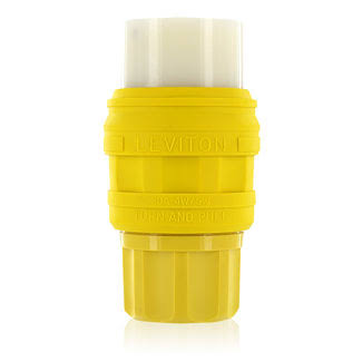 30 Amp 125/250-Volt Wetguard Locking Grounding Connector, Yellow M5051
