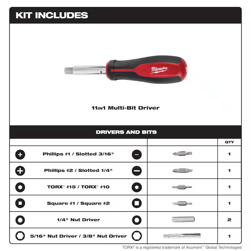 11-in-1 Multi-Tip Screwdriver H3786