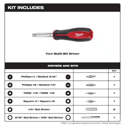 11-in-1 Multi-Tip Screwdriver H3786