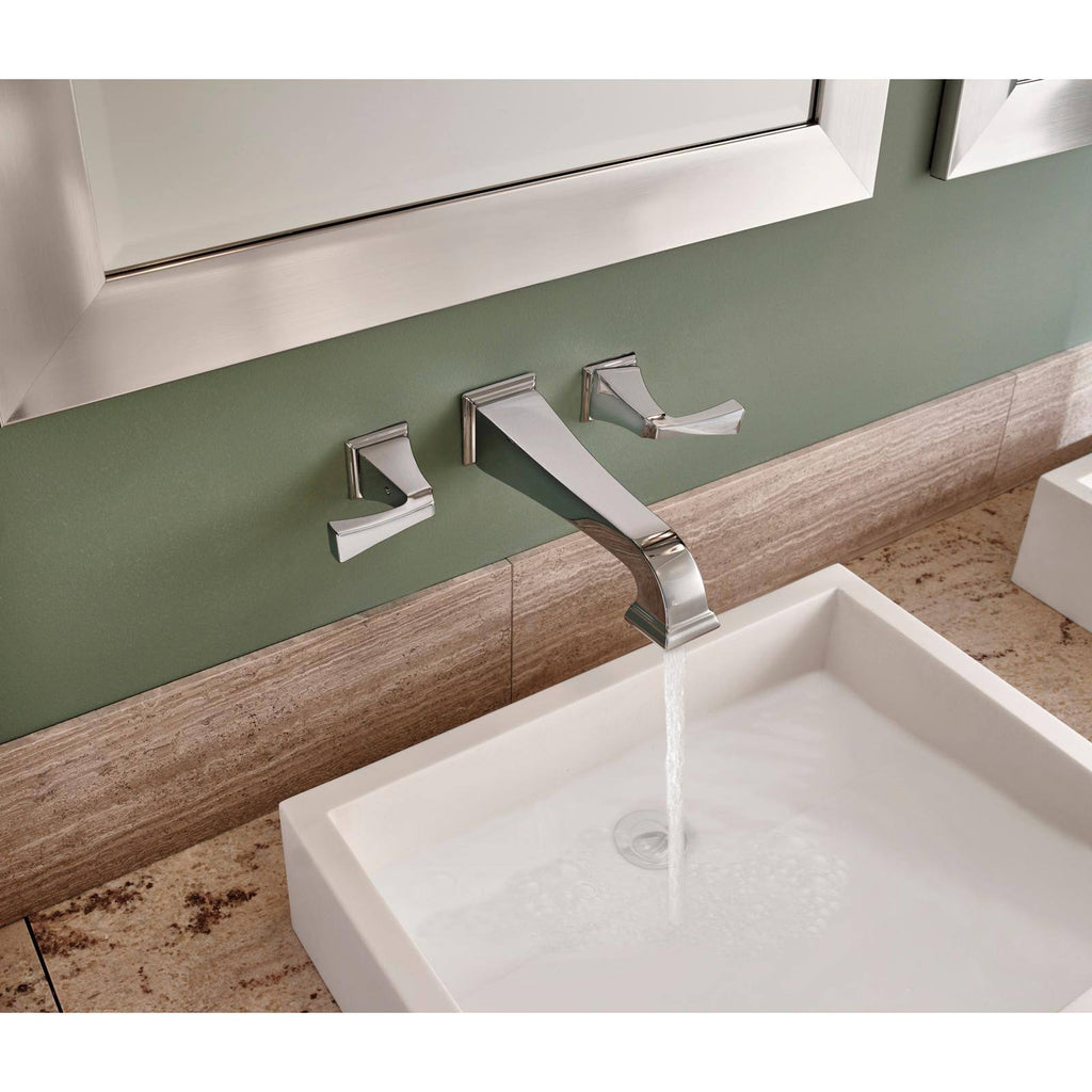 Two Handle Wall Mount Bathroom Faucet Trim Stainless N62346