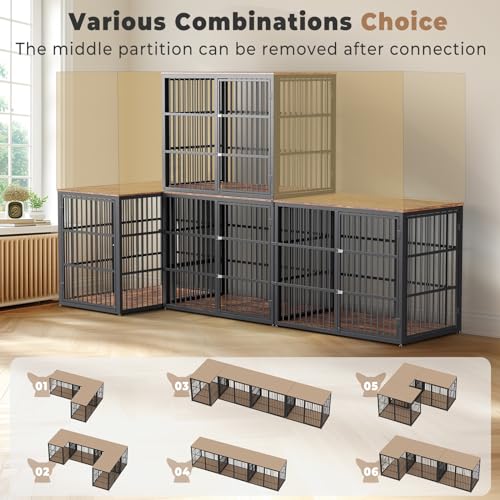 XL Wooden Dog Crate with 3 Doors N25603