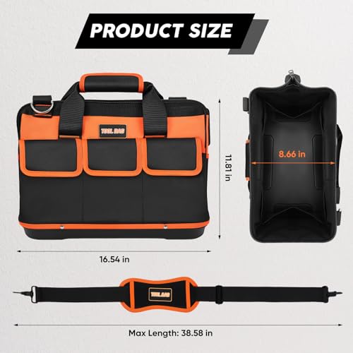 16 Inch Heavy Duty Tool Bag Organizer with Adjustable Strap N508