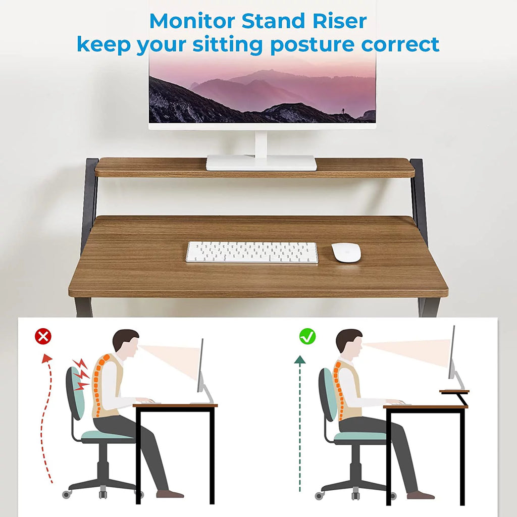 Folding Desk with 2-Tier Shelf 32 x 24.5 inch N657215