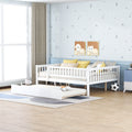 White Full Wood Daybed Frame with Trundle Q8985