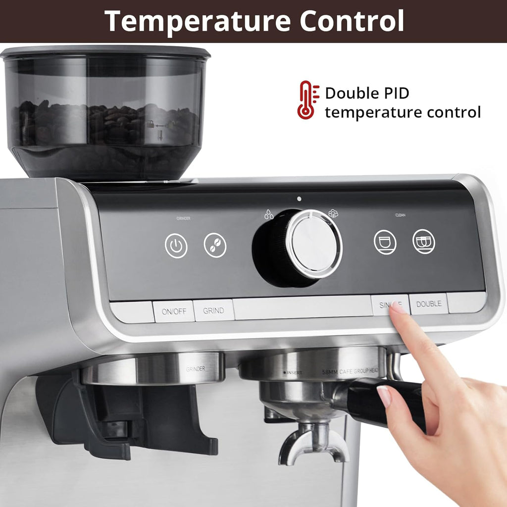 Stainless Steel Espresso Maker 20 Bar Pressure 2.8L Water Tank V41824