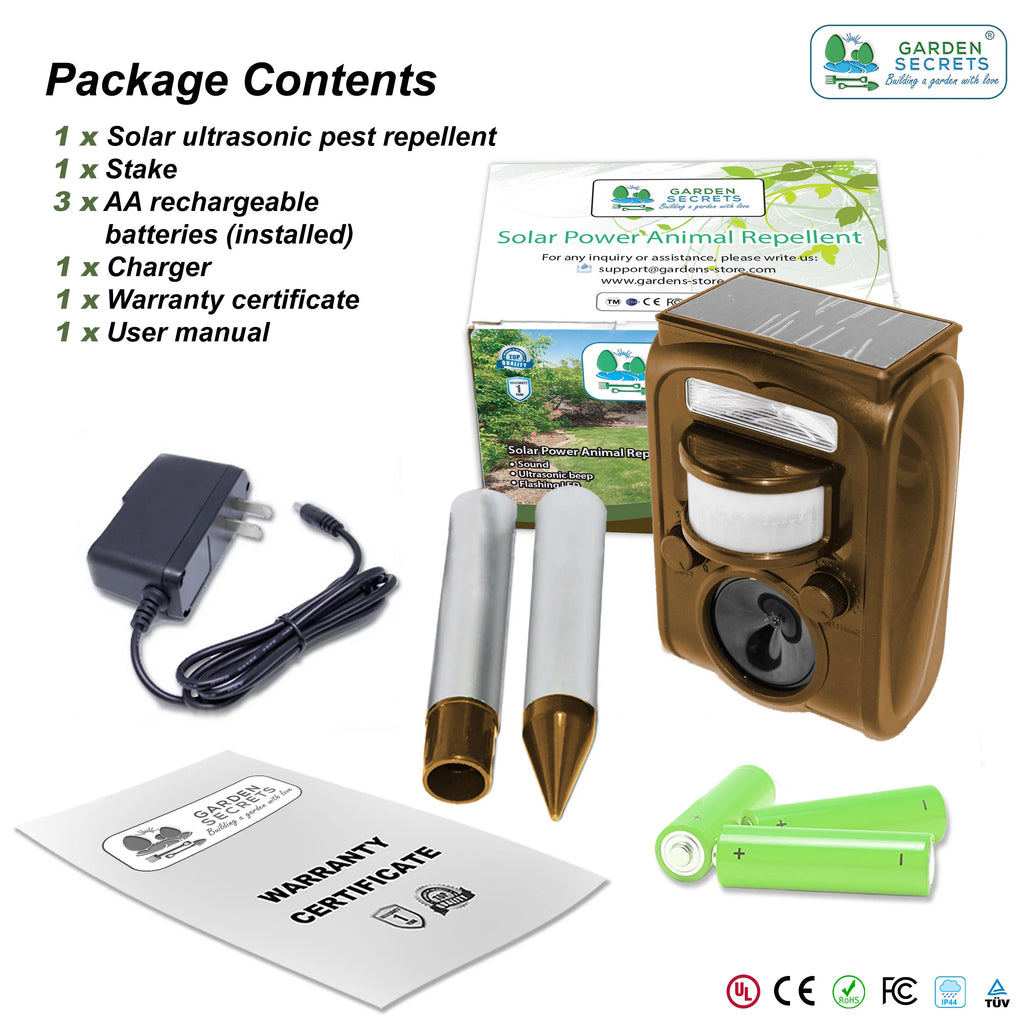 Compact Solar Ultrasonic Animal Repellent T497832