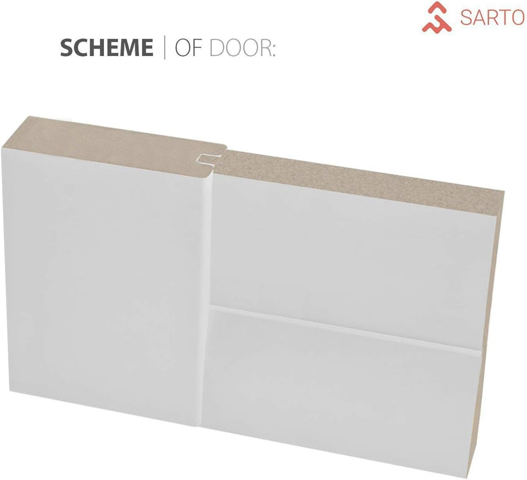 White Silk Frosted Opaque Glass Solid Wood Interior Sliding Closet Door with Frames and Hardware L945
