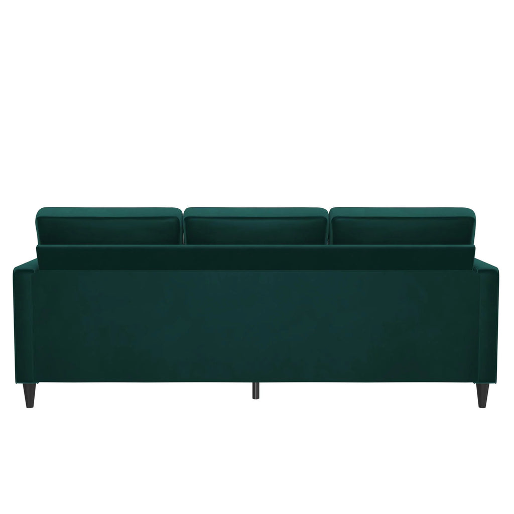 Green Velvet Reversible Sectional Sofa P339