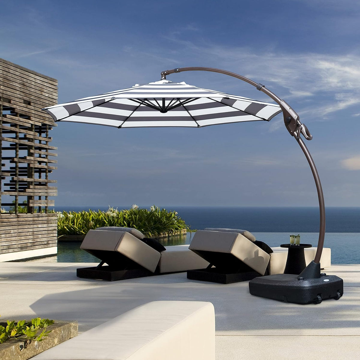 11 FT Curvy Aluminum Offset Cantilever Umbrella L593972