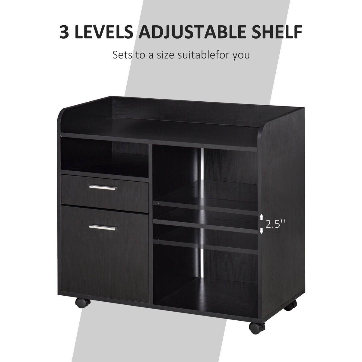 Multipurpose Filing Cabinet Printer Stand with 2 Drawers Y542