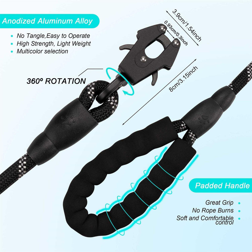 Heavy Duty Reflective Nylon Dog Leash with Locking Clip G651