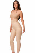 High Waist Girdle with Zippers Ankle Beige - 2XL B582860