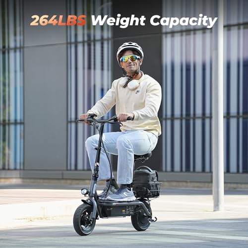 Electric Scooter with Seat, 37 Miles Long Range, 28 MPH Top Speed, 14" Pneumatic Tire R224673