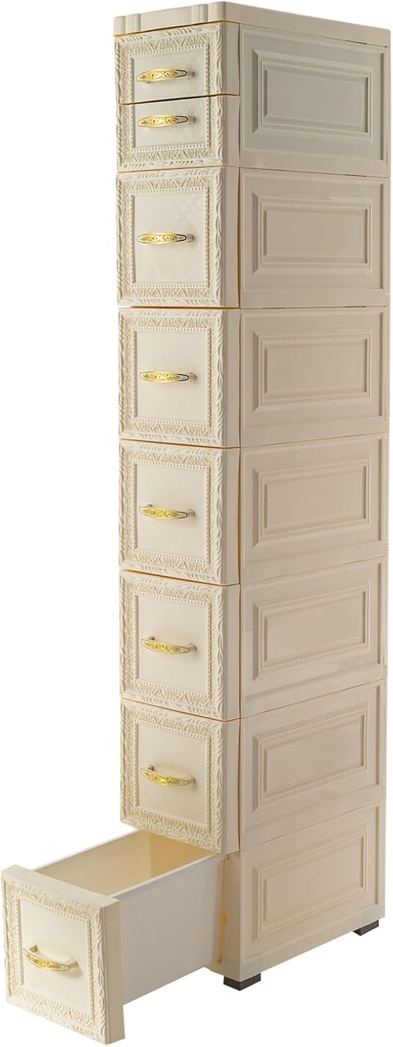 8 Drawer Narrow Storage Cabinet with Pull Handles I301387